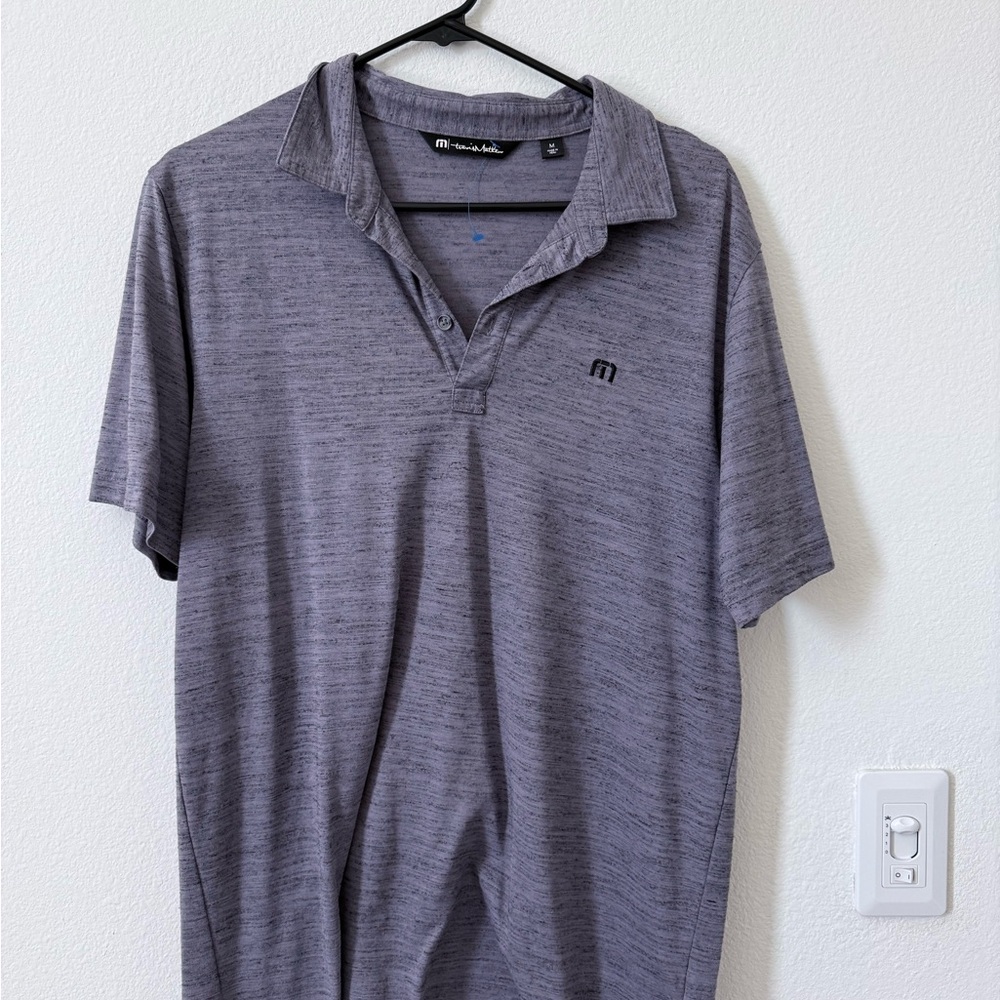 Travis Mathew Heathered Purple Polo Shirt